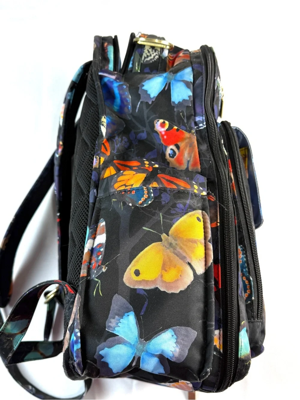 JuJuBe Butterfly Diaper Bag Backpack Changing Pad Multicolor Floral Black